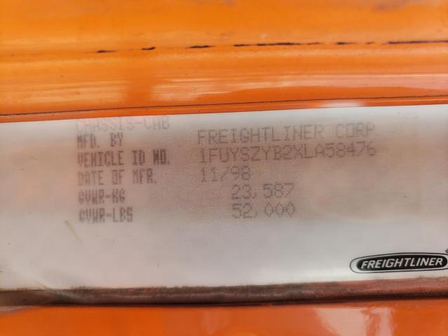 1FUYSZYB2XLA58467 - 1999 FREIGHTLINER CONVENTION ORANGE photo 10