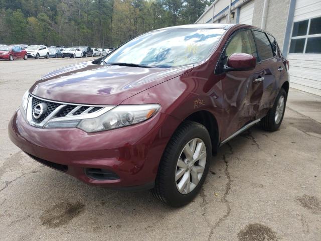 JN8AZ1MW1CW227959 - 2012 NISSAN MURANO S BURGUNDY photo 2