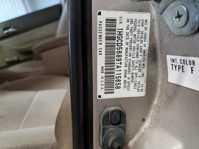 1HGCD5689TA115658 - 1996 HONDA ACCORD DX SILVER photo 12