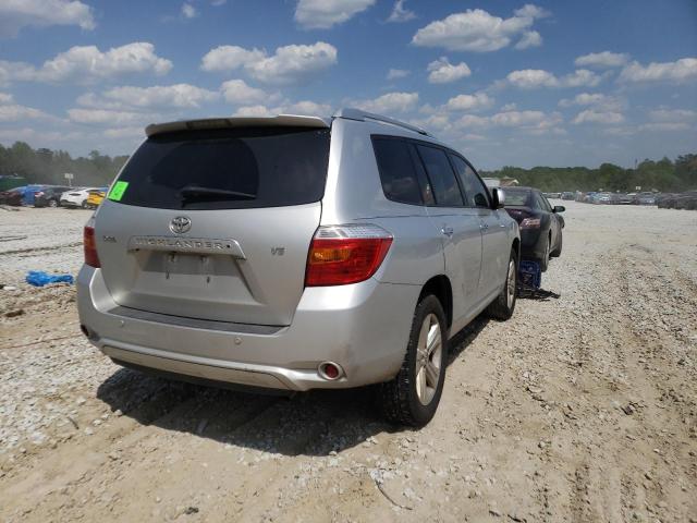 JTEDS42A382028640 - 2008 TOYOTA HIGHLANDER SILVER photo 4