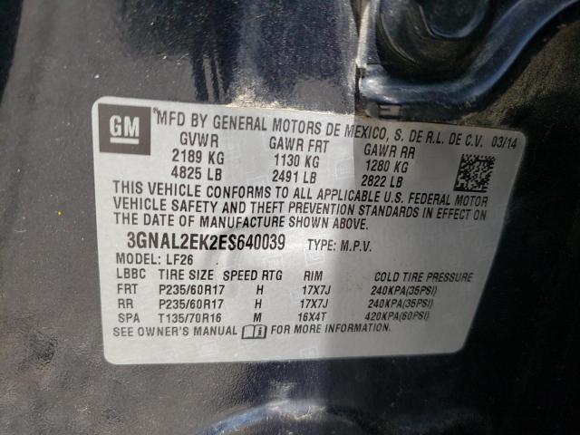 3GNAL2EK2ES640039 - 2014 CHEVROLET CAPTIVA LS 黑色 照片 10