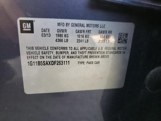 1G11B5SAXDF263111 - 2013 CHEVROLET MALIBU LS CHARCOAL photo 10