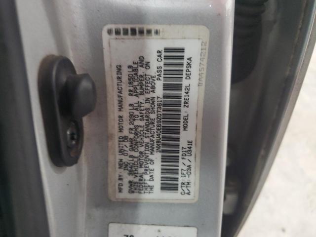 1NXBU40E69Z073617 - 2009 TOYOTA COROLLA BA 银色 照片 12