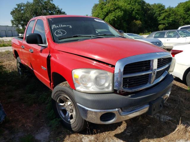 1D7HU18N28S597607 - 2008 DODGE RAM 1500 S RED photo 1