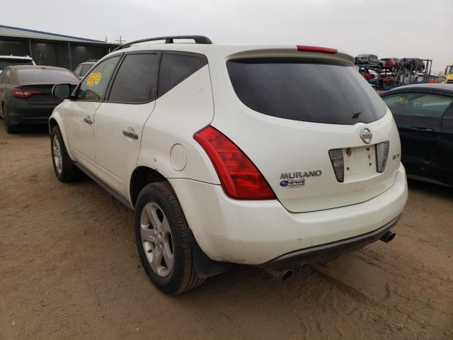 JN8AZ08W65W437464 - 2005 NISSAN MURANO SL WHITE photo 3