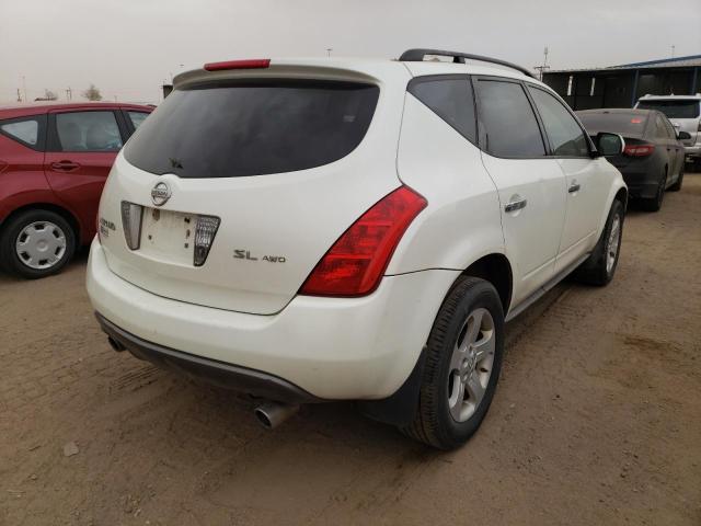 JN8AZ08W65W437464 - 2005 NISSAN MURANO SL WHITE photo 4