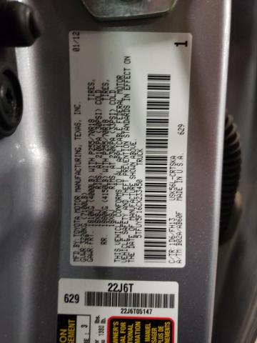 5TFUY5F16CX233450 - 2012 TOYOTA TUNDRA SILVER photo 10