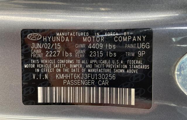 KMHHT6KJ3FU130256 - 2015 HYUNDAI GENESIS CO GRAY photo 10