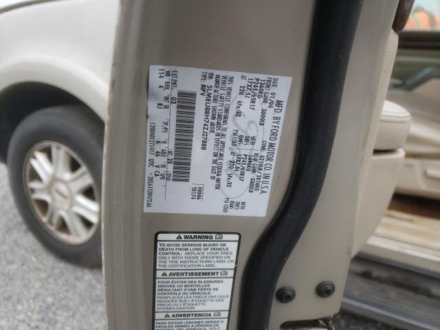 5LMEU88H74ZJ27888 - 2004 LINCOLN AVIATOR 金色 照片 10