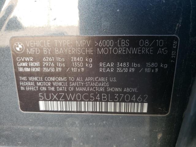 5UXZW0C54BL370462 - 2011 BMW X5 XDRIVE3 GRAY photo 13