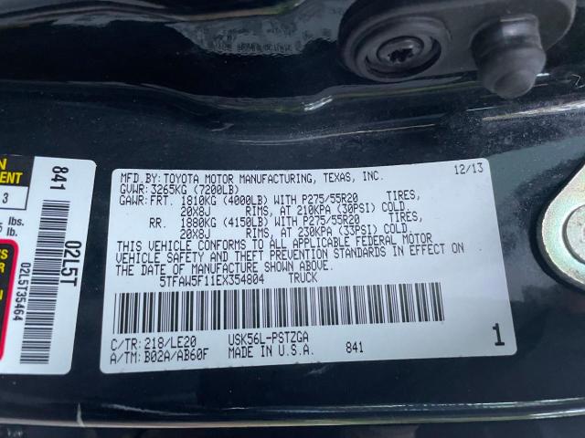 5TFAW5F11EX354804 - 2014 TOYOTA TUNDRA CRE Schwarz Foto 10