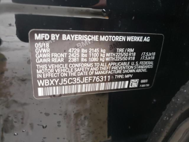 WBXYJ5C35JEF76311 - 2018 BMW X2 XDRIVE2 BLACK photo 12