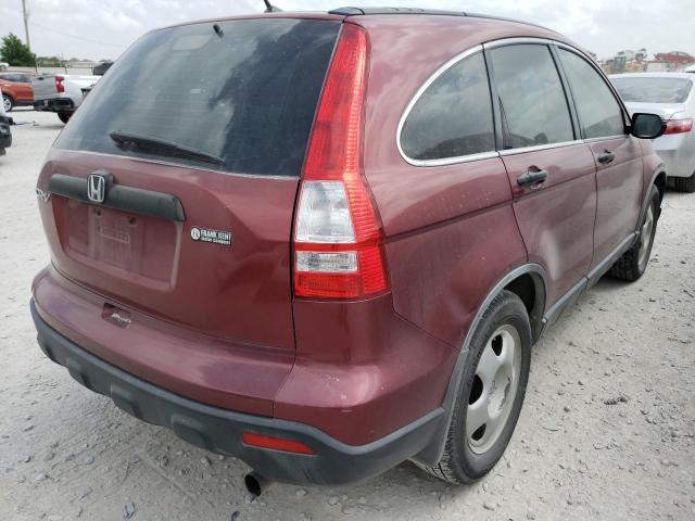 JHLRE38357C043043 - 2007 HONDA CR-V LX MAROON photo 4