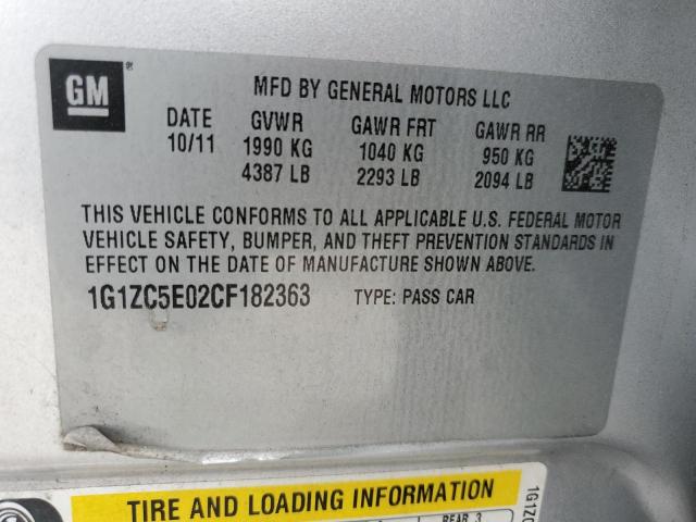 1G1ZC5E02CF182363 - 2012 CHEVROLET MALIBU 1LT Күміс фото 12