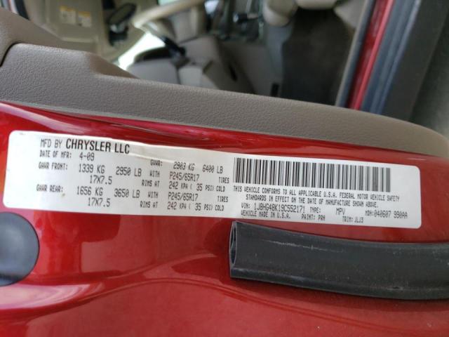 1J8HG48K19C552171 - 2009 JEEP COMMANDER 红色 照片 10