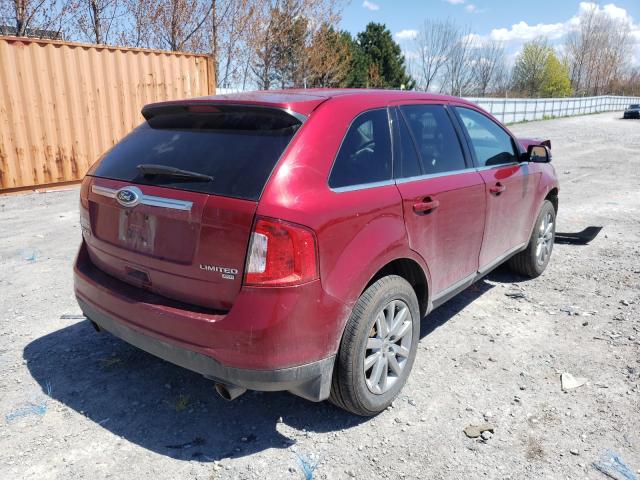 2FMDK4KC9DBC86246 - 2013 FORD EDGE LIMIT RED photo 4