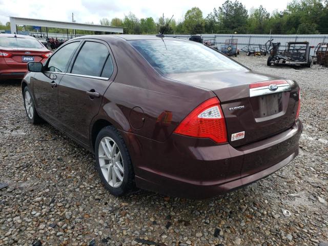 3FAHP0JA6CR177989 - 2012 FORD FUSION SEL BURGUNDY photo 3