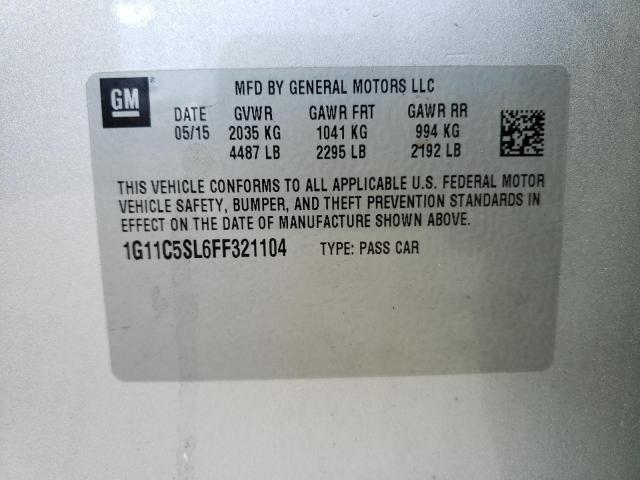 1G11C5SL6FF321104 - 2015 CHEVROLET MALIBU 1LT  照片 10