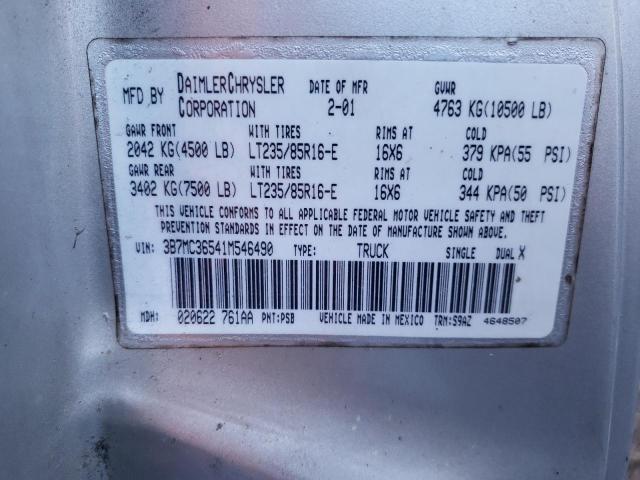 3B7MC36541M546490 - 2001 DODGE RAM Gümüş foto 10