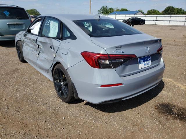 2HGFE2F52NH566661 - 2022 HONDA CIVIC SPOR BLUE photo 3