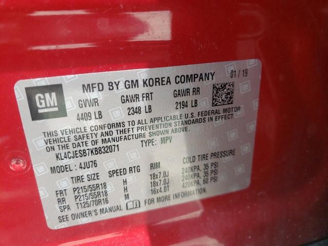 KL4CJESB7KB832071 - 2019 BUICK ENCORE PREFERRED  фото 10