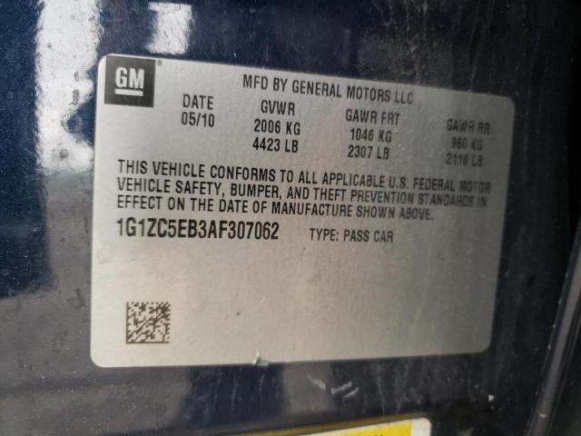 1G1ZC5EB3AF307062 - 2010 CHEVROLET MALIBU 1LT 蓝色 照片 10