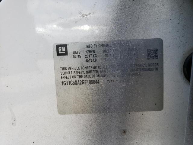 1G11C5SA2GF106044 - 2016 CHEVROLET MALIBU LIM თეთრი ფოტო 10