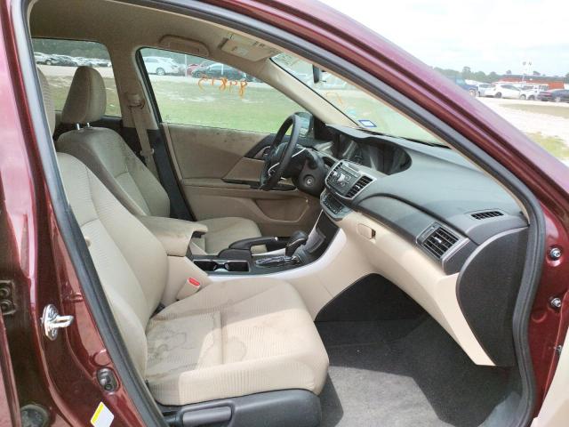 1HGCR2F37FA185278 - 2015 HONDA ACCORD LX MAROON photo 5