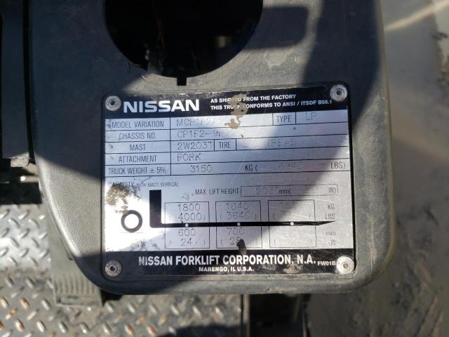 CP1F29P7261 - 2012 NISSAN FORK LIFT GRAY photo 10