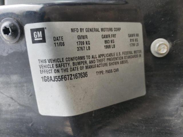 1G8AJ55F67Z167636 - 2007 SATURN ION LEVEL BLUE photo 10