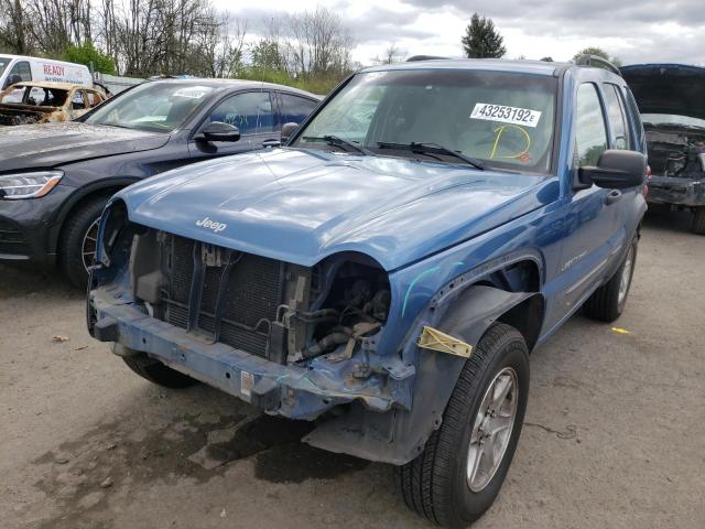 1J4GL48K03W633452 - 2003 JEEP LIBERTY SP BLUE photo 2