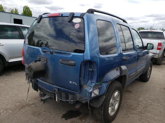 1J4GL48K03W633452 - 2003 JEEP LIBERTY SP BLUE photo 4