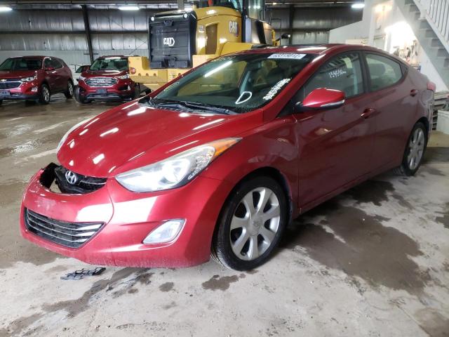 KMHDH4AE1CU464421 - 2012 HYUNDAI ELANTRA RED photo 2