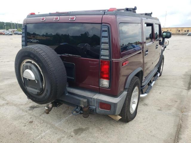 5GRGN23U57H102284 - 2007 HUMMER H2 BURGUNDY photo 4