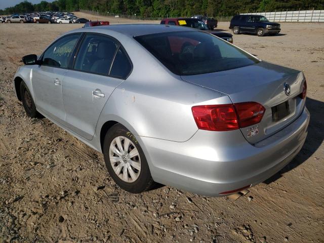 3VW1K7AJ1EM352262 - 2014 VOLKSWAGEN JETTA BASE فضي صورة 3