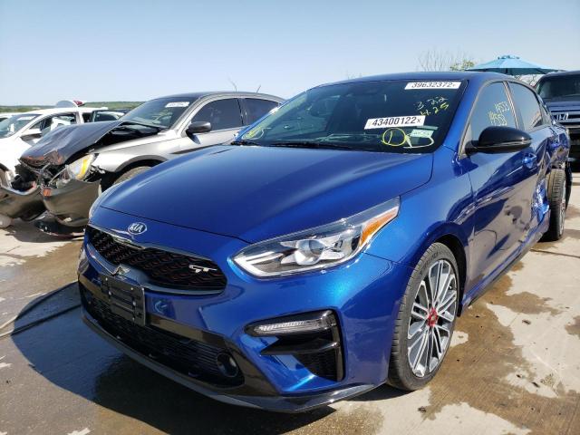 3KPF44AC5ME397846 - 2021 KIA FORTE GT BLUE photo 2