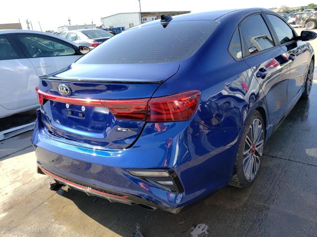 3KPF44AC5ME397846 - 2021 KIA FORTE GT BLUE photo 4