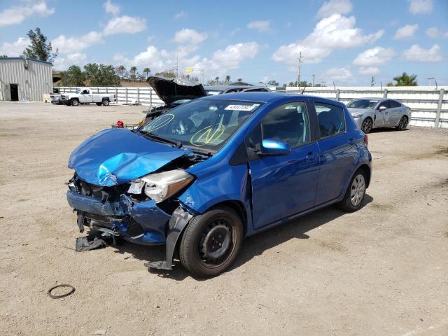 VNKKTUD35FA034781 - 2015 TOYOTA YARIS BLUE photo 2