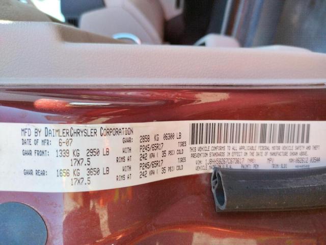 1J8HH58267C673617 - 2007 JEEP COMMANDER 勃艮第红 照片 10