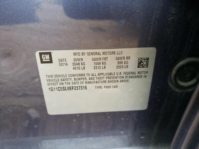 1G11C5SL8EF237316 - 2014 CHEVROLET MALIBU 1LT 蓝色 照片 10