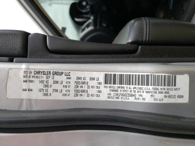 1C4RJFAGXDC558042 - 2013 JEEP GRAND CHER SILVER photo 10