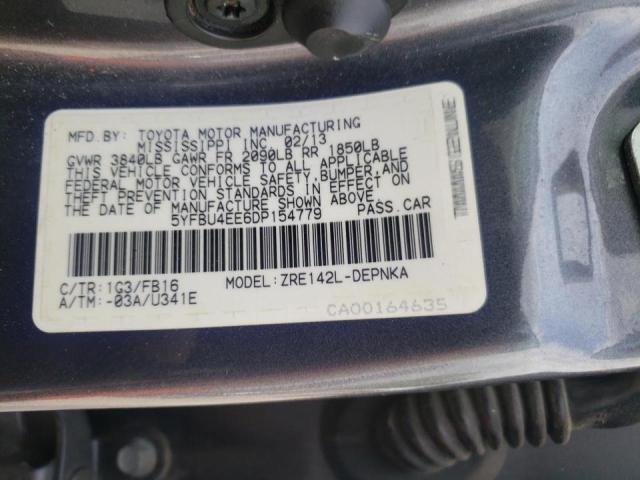 5YFBU4EE6DP154779 - 2013 TOYOTA COROLLA BASE  照片 10