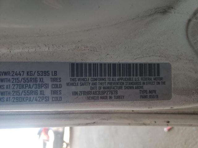 ZFBHRFAB3L6P27679 - 2020 RAM PROMASTER WHITE photo 10