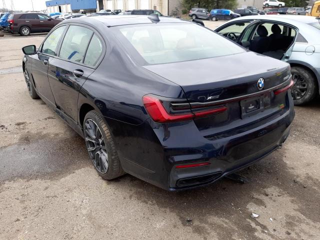 WBA7U2C02LBM62219 - 2020 BMW 750 XI BLUE photo 3