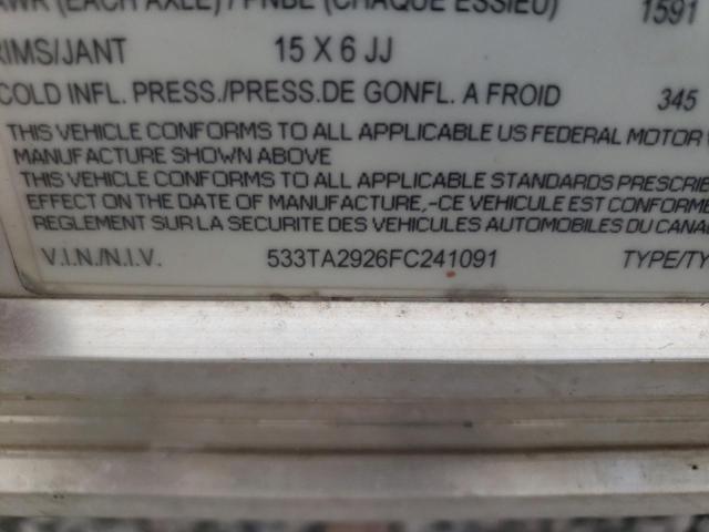 533TA2926FC241091 - 2015 UTILITY TRAILER Սպիտակ լուսանկար 10