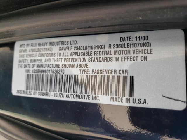 4S3BH896017636370 - 2001 SUBARU LEGACY OUT TWO TONE photo 10