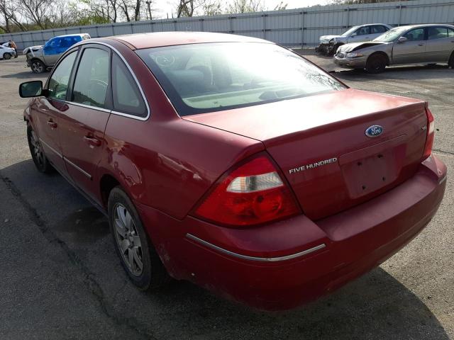 1FAFP24105G139649 - 2005 FORD FIVE HUNDR BURGUNDY photo 3