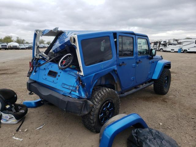 1C4BJWFG1EL214000 - 2014 JEEP WRANGLER BLUE photo 4