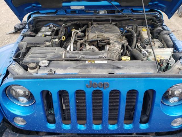 1C4BJWFG1EL214000 - 2014 JEEP WRANGLER BLUE photo 7