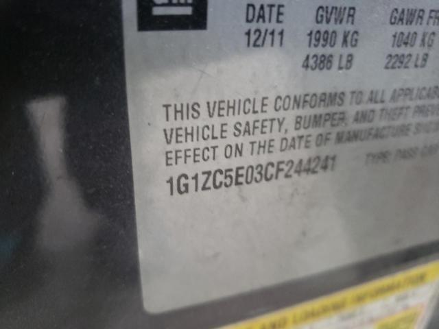 1G1ZC5E03CF244241 - 2012 CHEVROLET MALIBU 1LT 灰色 照片 10